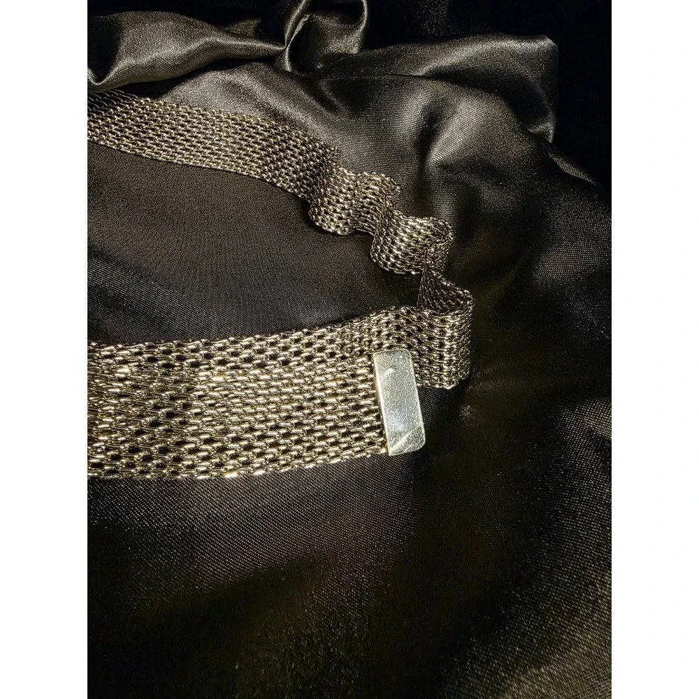 Womens Vintage Chrome Metal Mesh Belt Size M Pants 4-6